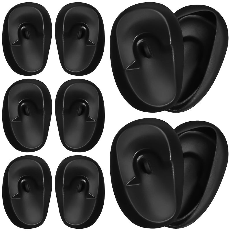 KALLORY Salon Ear Heat Protector 10pcs Shower for Ear Plastic Hair Dye Coloring Cover Earmuffs Home Silicone Protectors Black Shield Salon Covers Hairdressing Shower Dyeing Hair Dye Protector